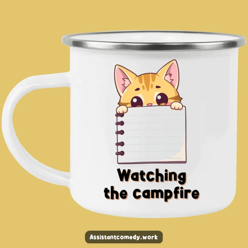 Funny Cat Notepad Camping Mug - Durable & Hilarious Gift for Hikers