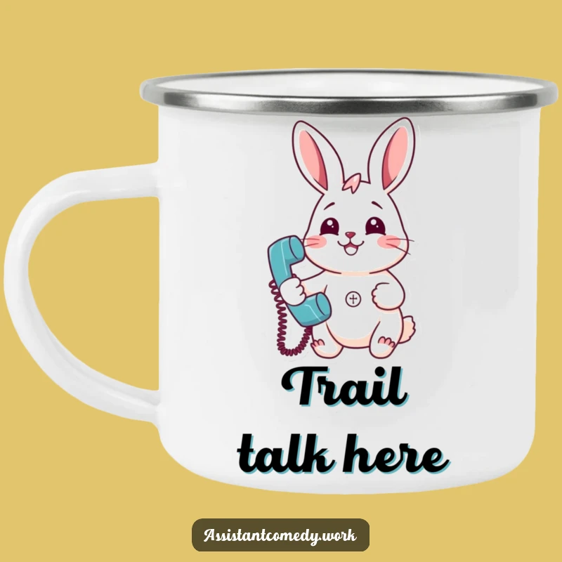 Funny Rabbit Phone Camping Mug - Durable & Hilarious Gift for Outdoors
