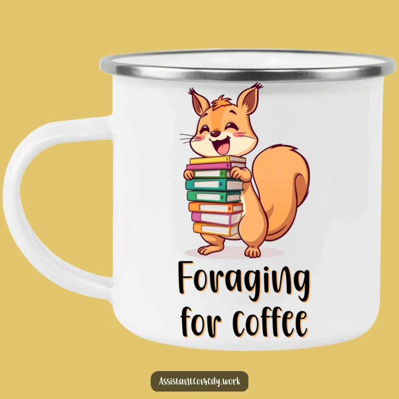 Funny Squirrel File Camping Mug - Durable & Hilarious Gift for Hikers