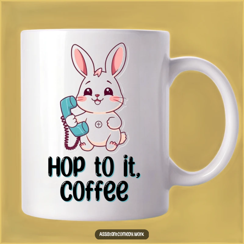 Funny Rabbit Phone Mug - Hilarious Gift for Chatty Friends