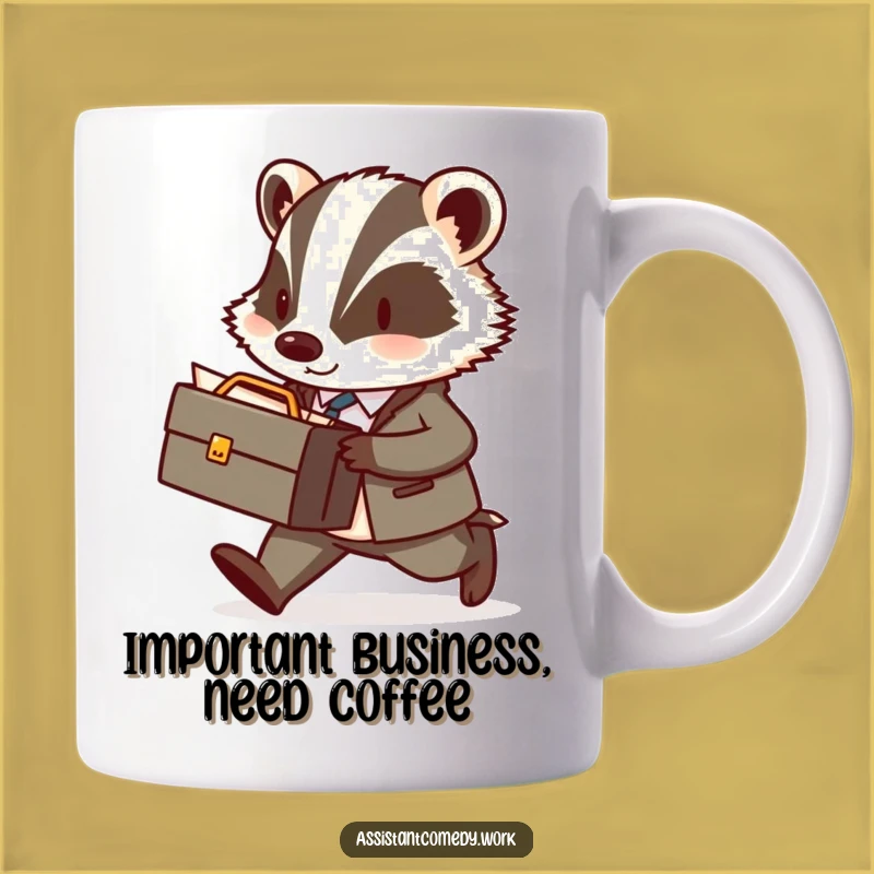 Funny Badger Business Mug: Gift for Hard Workers & Professionals
