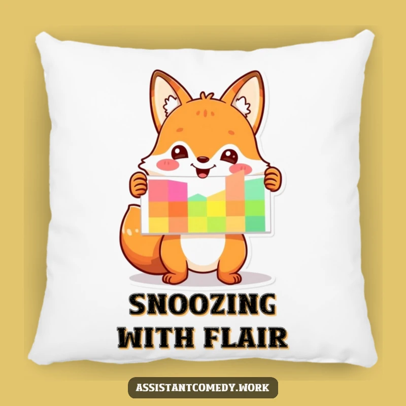 Funny Fox Chart Pillow - Comfy Gift for Desk Jockeys