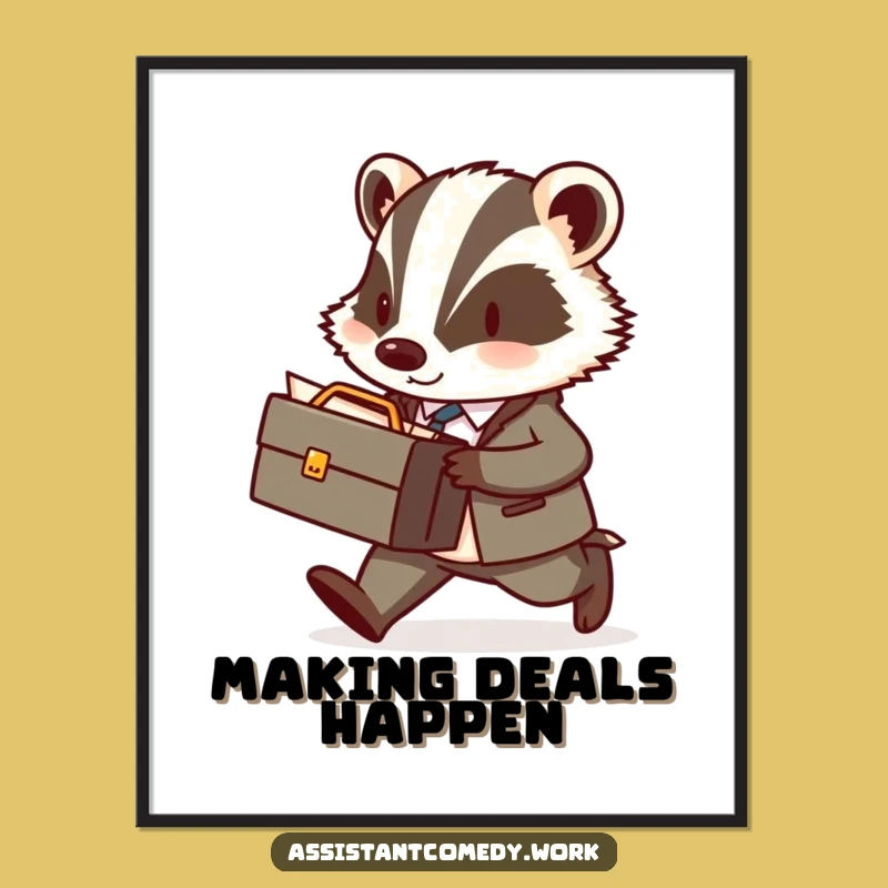 Funny Badger Digital Art: Bring Professional Vibes to Your Walls