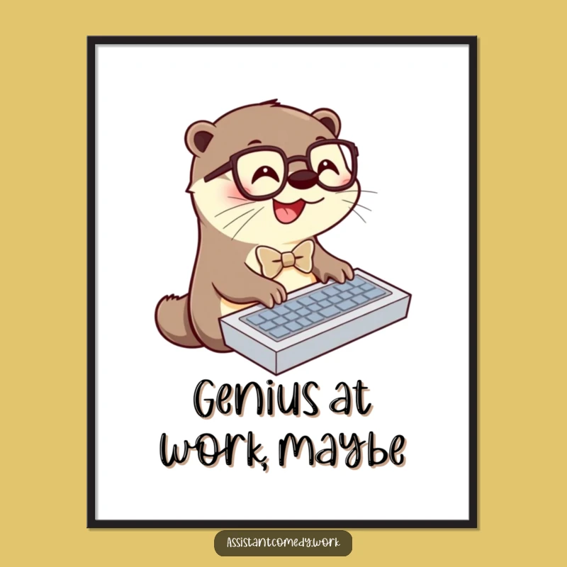 Funny Otter Digital Art: Bring Office Charm to Your Walls