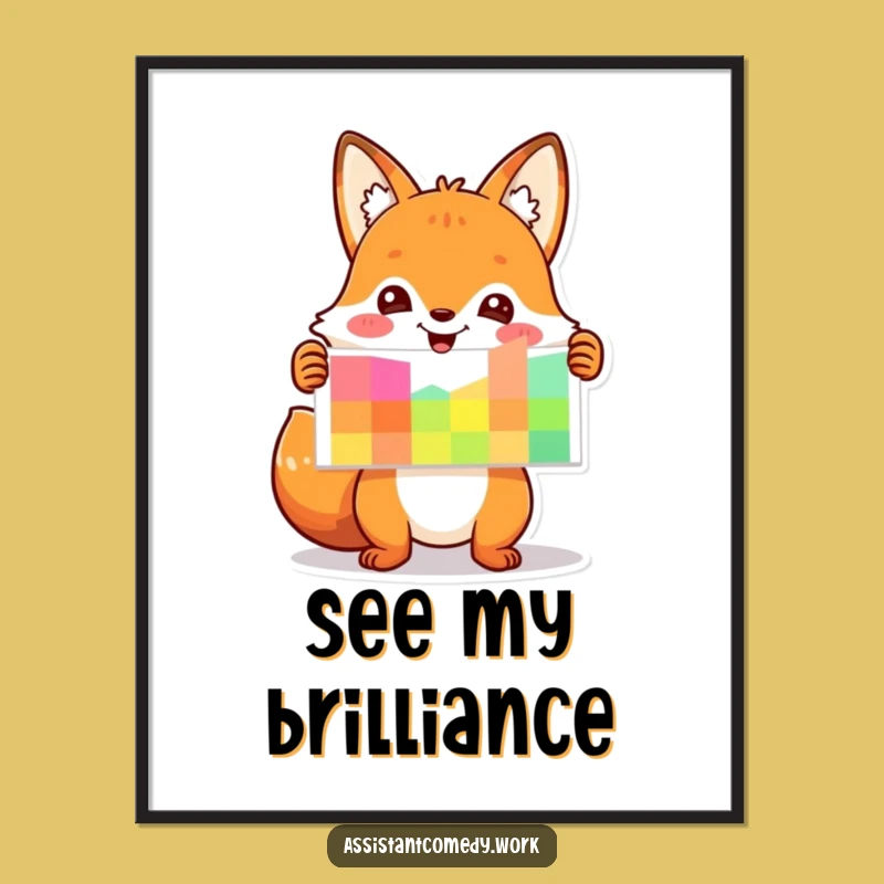 Funny Fox Chart Digital Art - Instant Clever Decor Gift