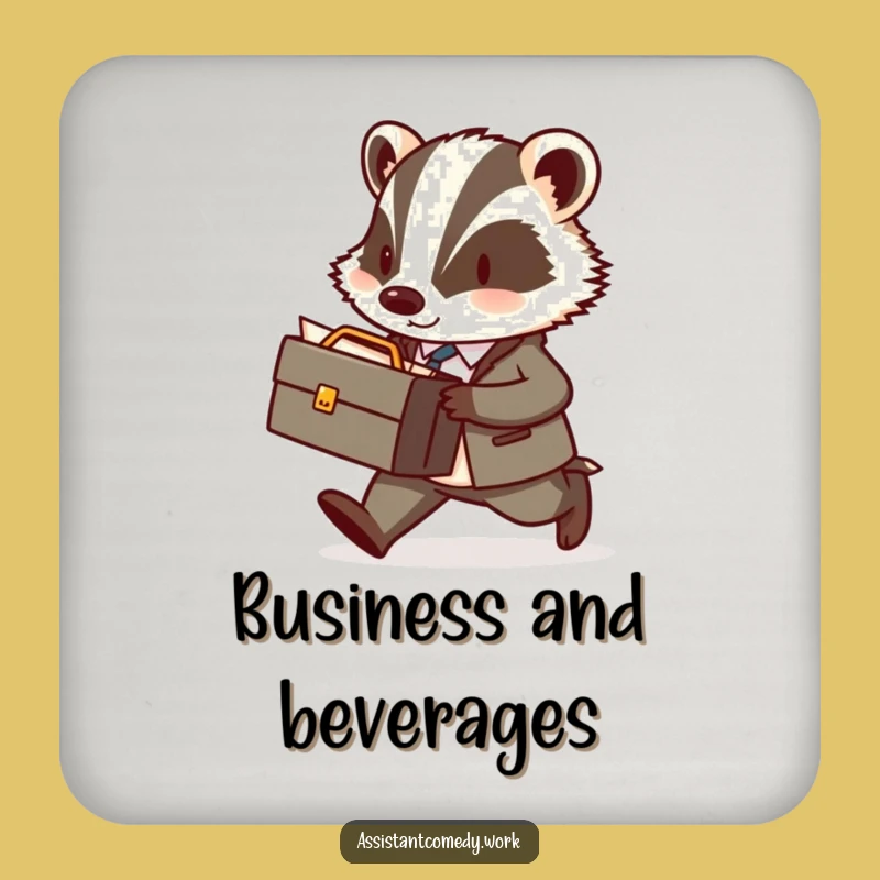 Funny Badger Drink Coasters: Protect Surfaces with Professional Style