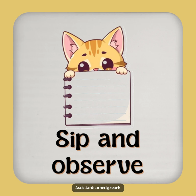 Funny Cat Notepad Coaster - Chic & Hilarious Gift for Drink Lovers