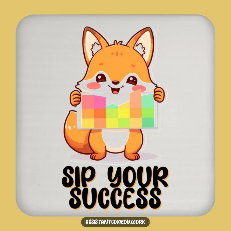 Funny Fox Chart Coaster - Chic & Hilarious Gift for Drink Lovers
