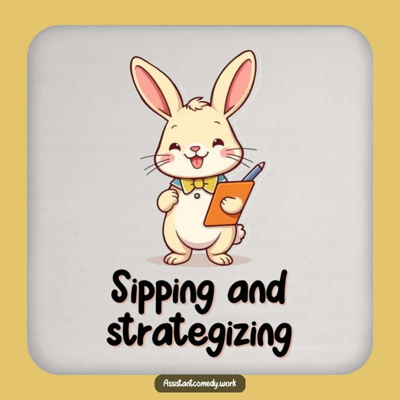 Funny Rabbit Drink Coasters: Protect Surfaces with Planner Style