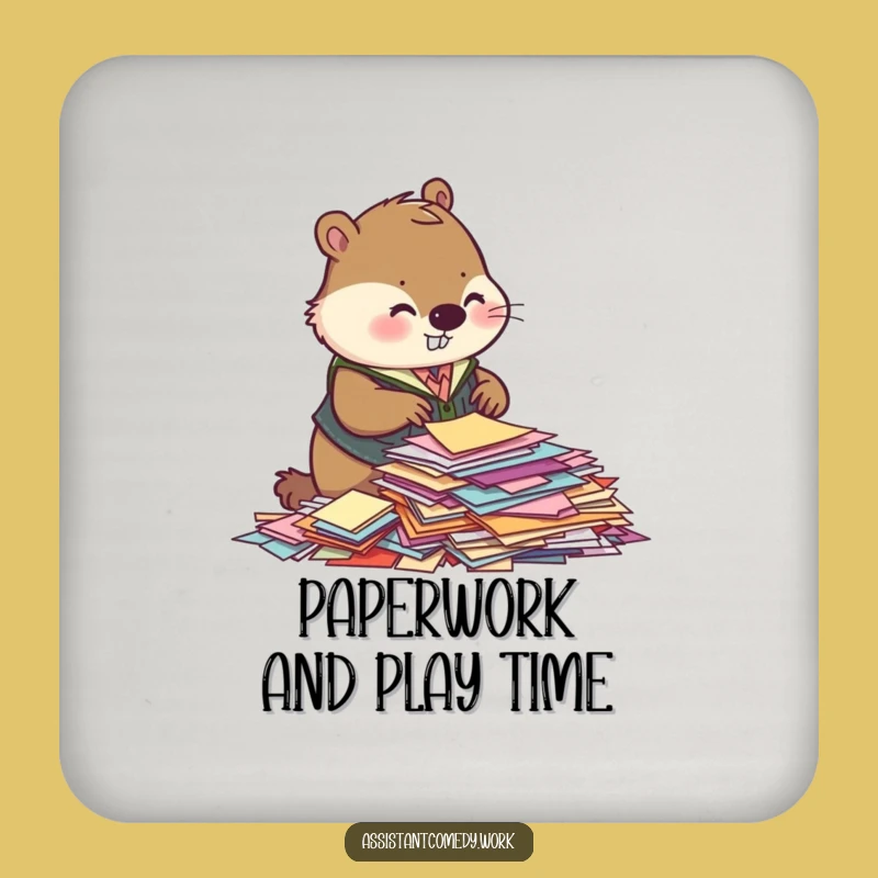 Funny Beaver Drink Coasters: Protect Surfaces with Organizer Style