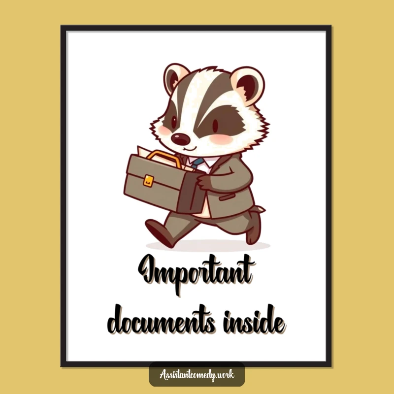 Funny Badger Business Poster: Motivate Your Workspace