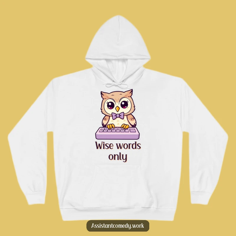 Funny Owl Bow Tie Hoodie - Cozy and Hilarious Gift for Night Owls