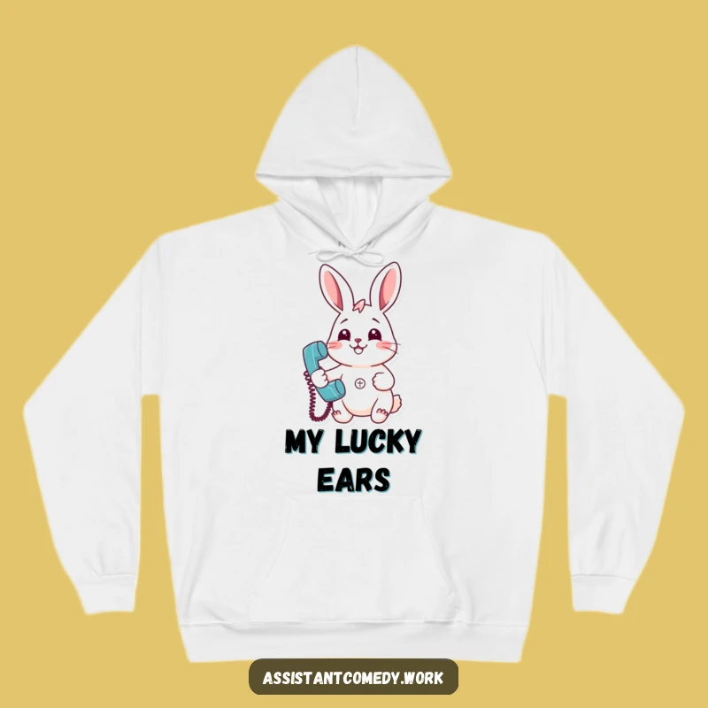 Funny Rabbit Phone Hoodie - Cozy Gift for Constant Connectors