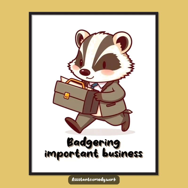 Free Printable Badger Wall Art: Funny Downloadable Decor for the Office