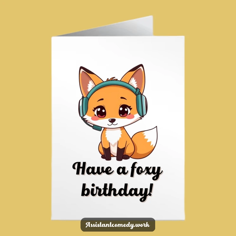 Free Printable Fox Birthday Card: Funny Downloadable Gift for Music Lovers