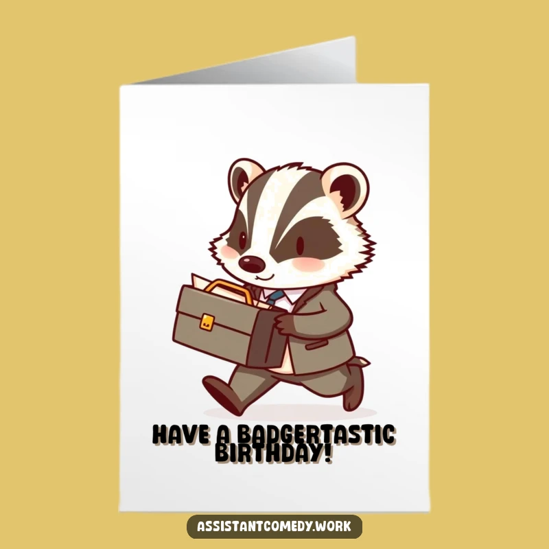 Free Printable Badger Birthday Card: Funny Downloadable Gift for the Busy Bee
