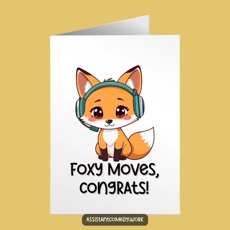 Free Printable Fox Congrats Card: Funny Downloadable Gift for Listeners