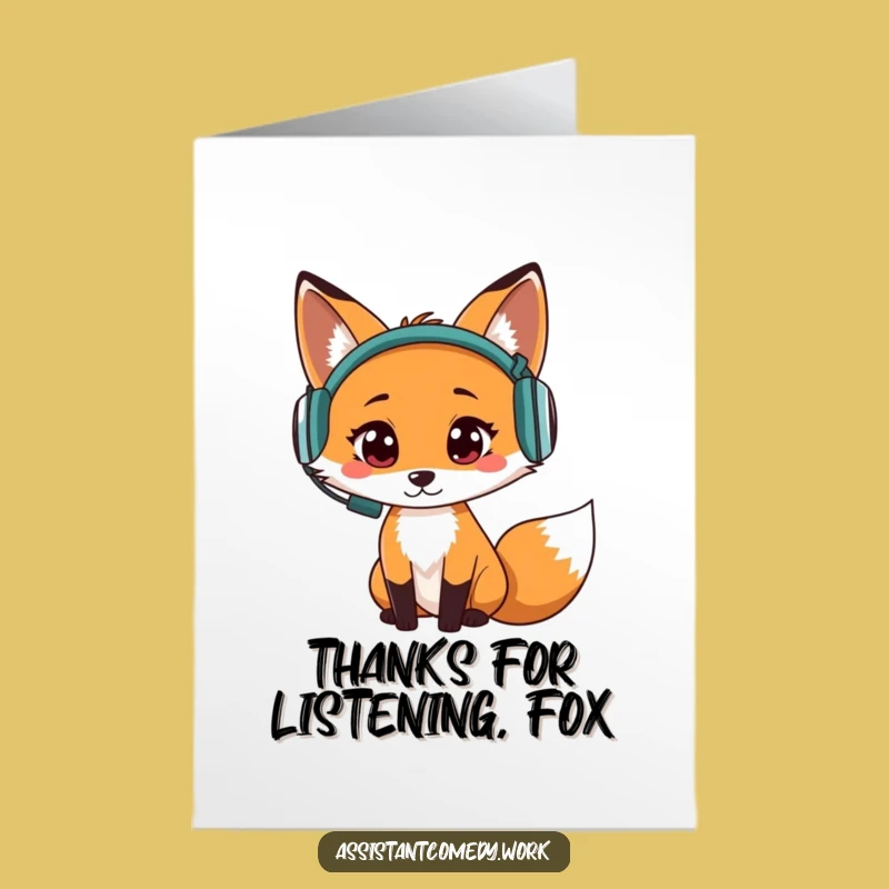 Free Printable Fox Thank You Card: Funny Downloadable Gift for Attentive Souls