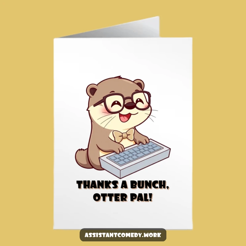 Free Printable Otter Thank You Card: Funny Downloadable Gift for Gratefulness