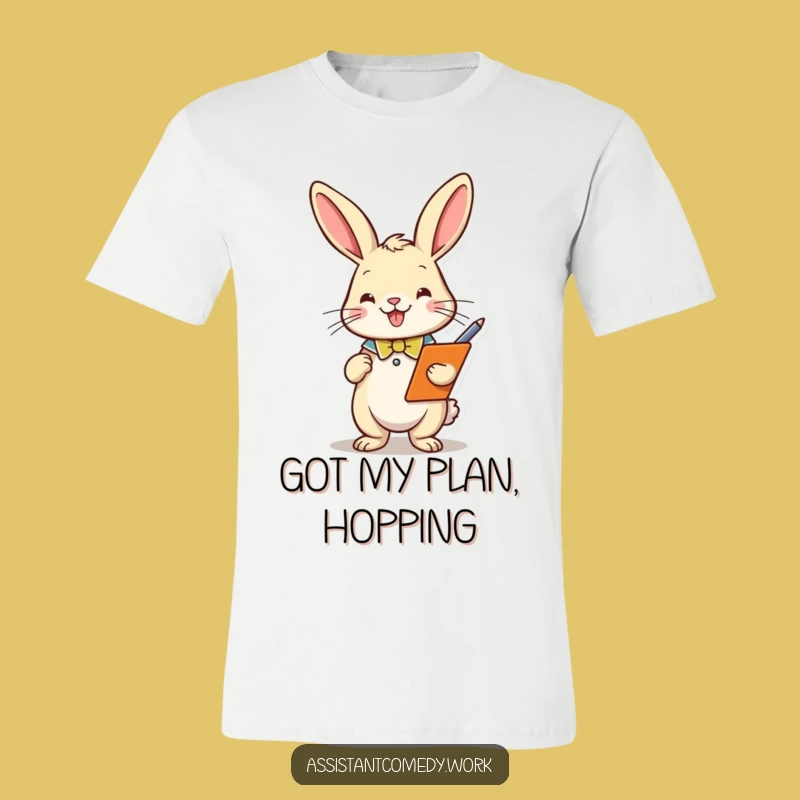 Funny Rabbit Clipboard T-Shirt: Plan Your Day with a Smile