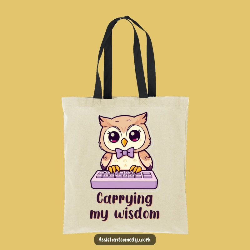 Funny Owl Bow Tie Tote Bag - Stylish and Hilarious Gift for Bookworms