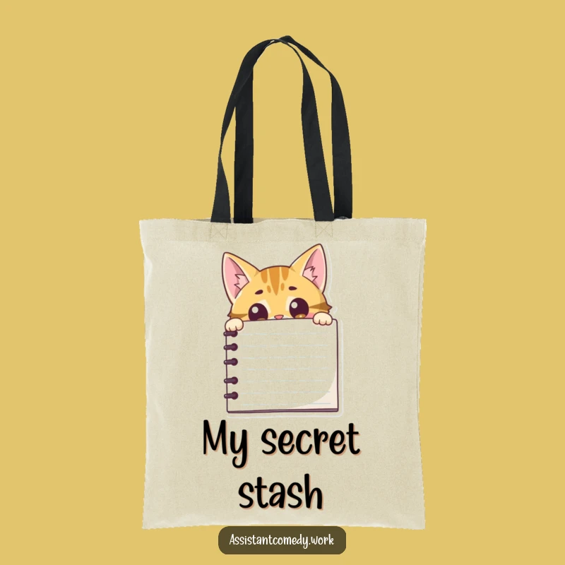 Funny Cat Notepad Tote Bag - Hilarious Gift for Readers & Writers